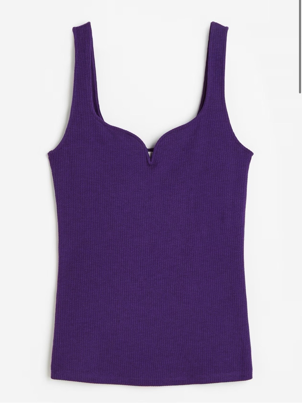 Purple Ribbed V Neck Top Tanktop